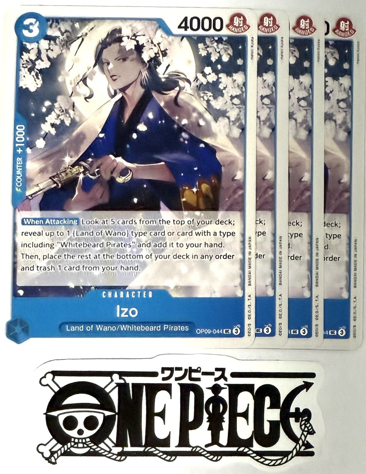 4x One Piece OP09-044 UC Izo - English - Playset - Regular - TCG - NM/M