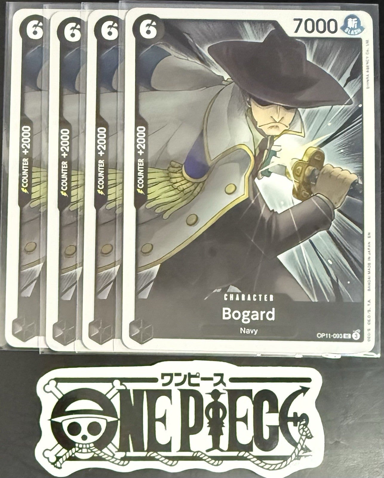 4 x One Piece OP11-093 UC Bogard - ENG - Regular - Playset - TCG - NM/M