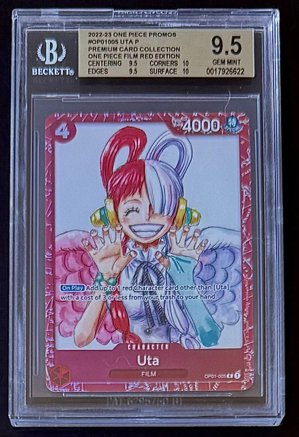 BGS 9.5 One Piece OP01-005 R - Uta - EN - Foil - Film Red Edition
