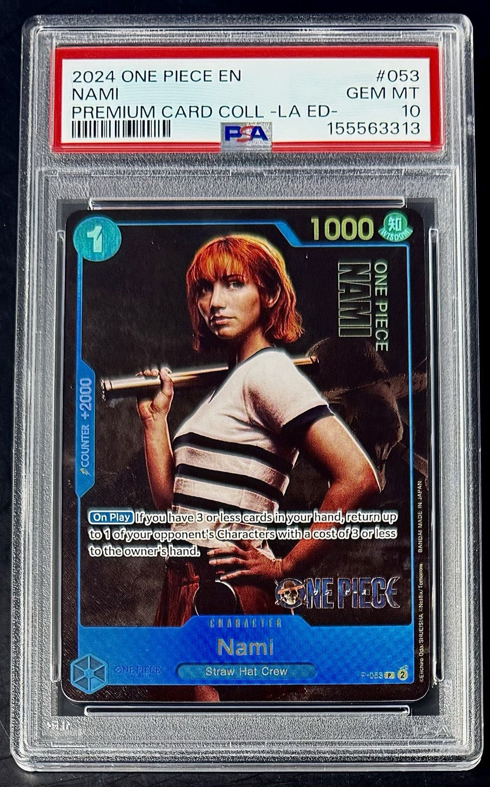 PSA 10 One Piece P-053 P - Nami - EN - Premium Collection Live Action