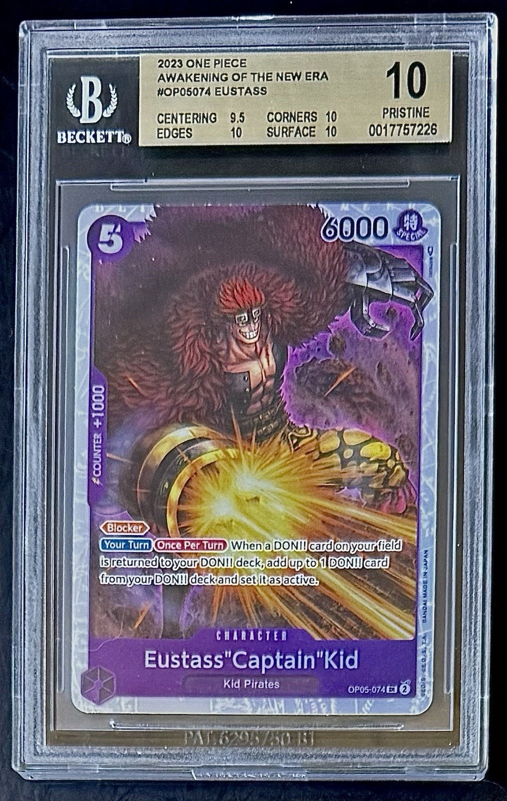 BGS 10 One Piece OP05-074 SR  Eustass"Captain"Kid - EN -Awakening of New Era