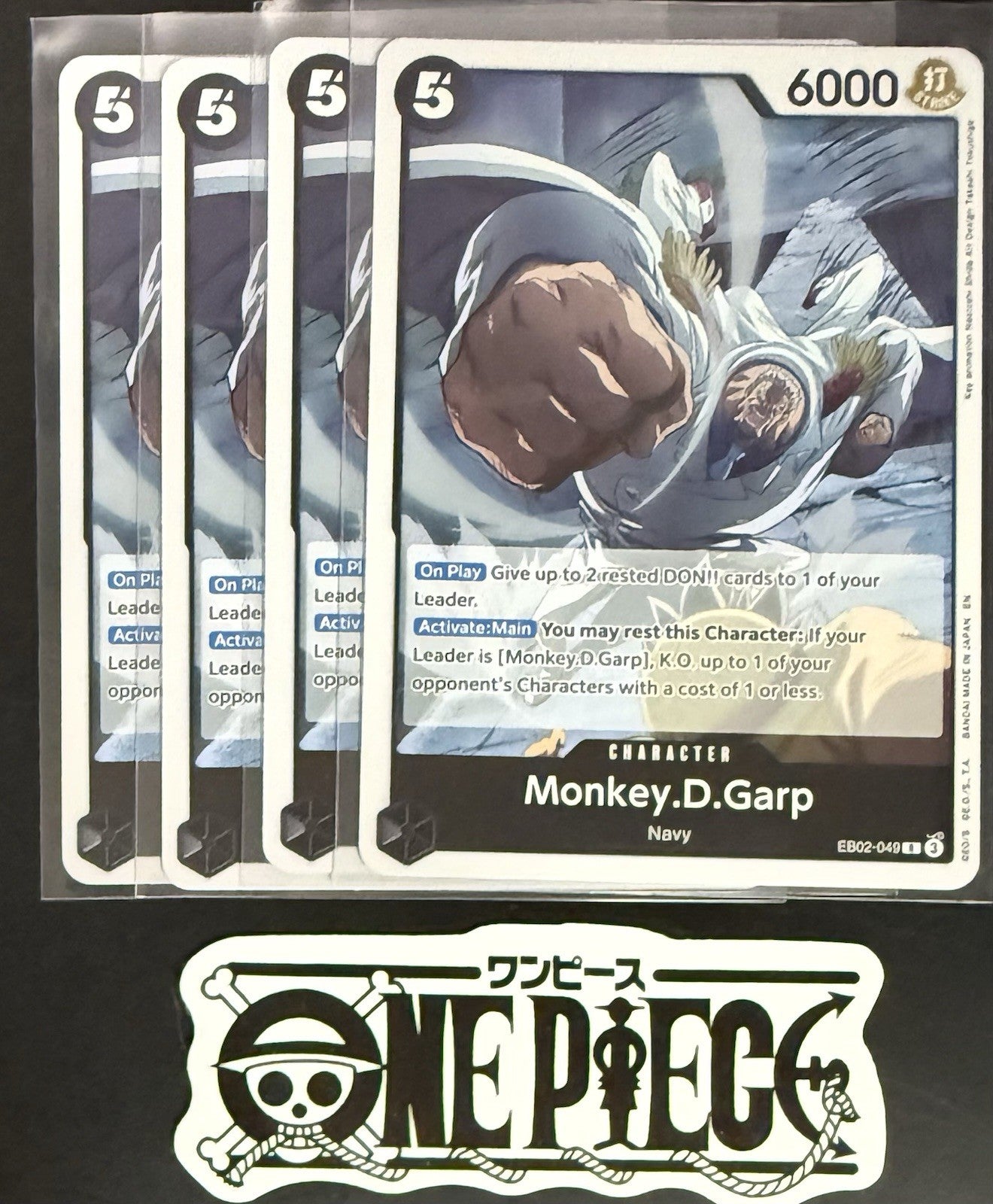 4x One Piece EB02-049 R Monkey.D.Garp - English - Foil - Play Set - TCG - NM/M
