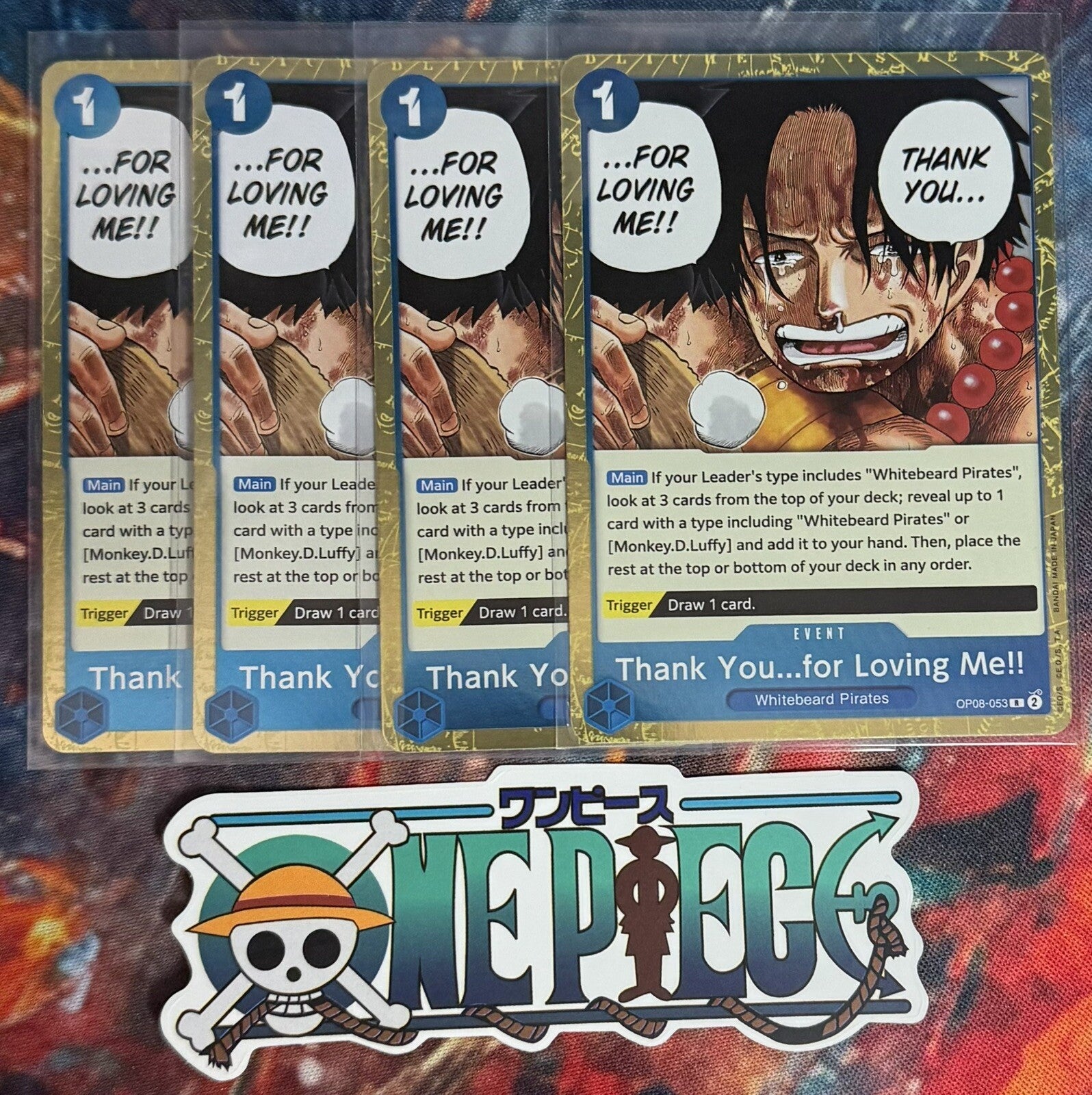 4x One Piece OP08-053 R Thank You...For Loving Me!! - English - Playset - NM/M