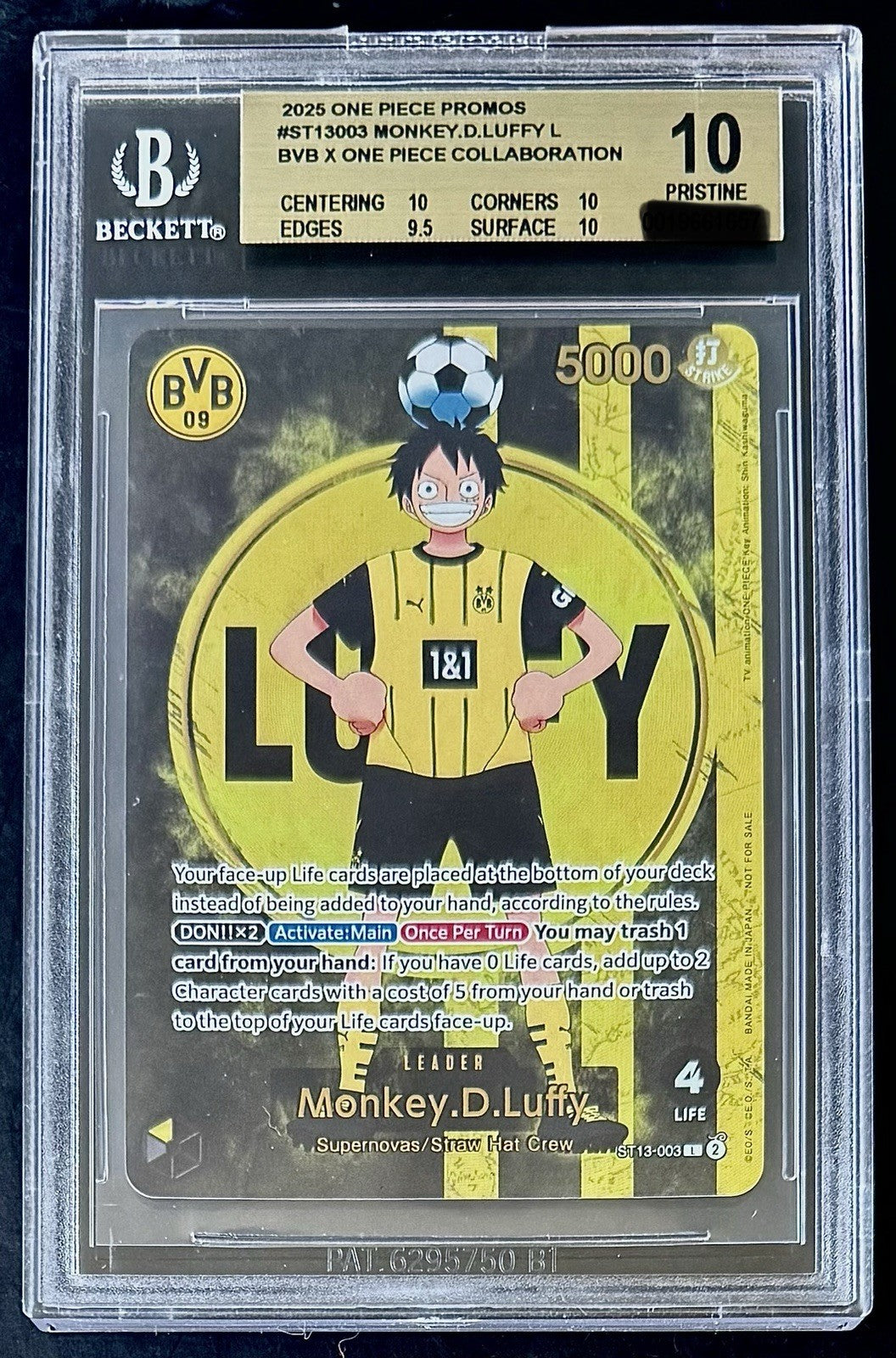 BGS 10 One Piece ST13-003 L  Monkey.D.Luffy - BVB Borussia Dortmund - EN - Foil