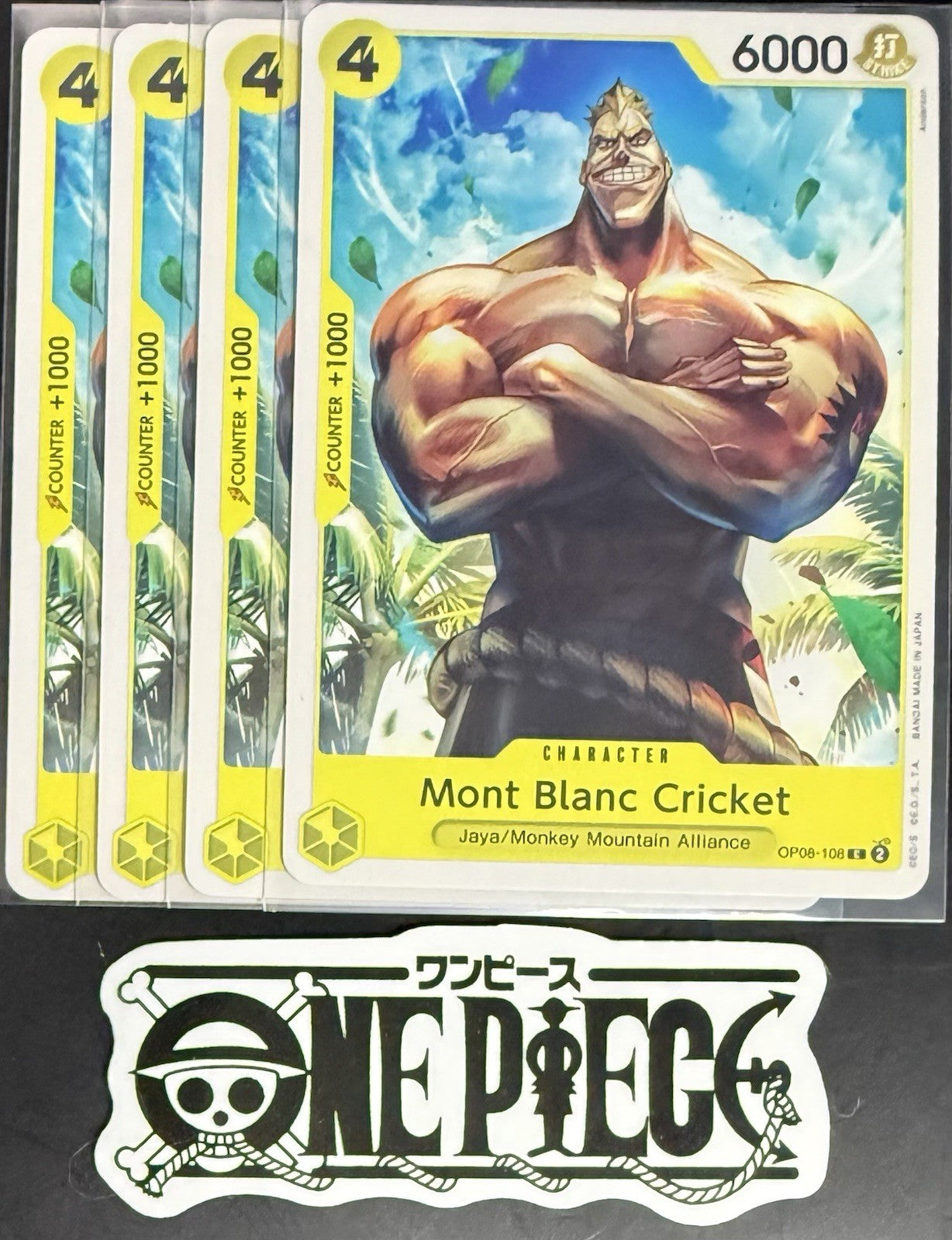 4x One Piece OP08-108 C Mont Blanc Cricket - ENG - Regular - Play Set - TCG-NM/M