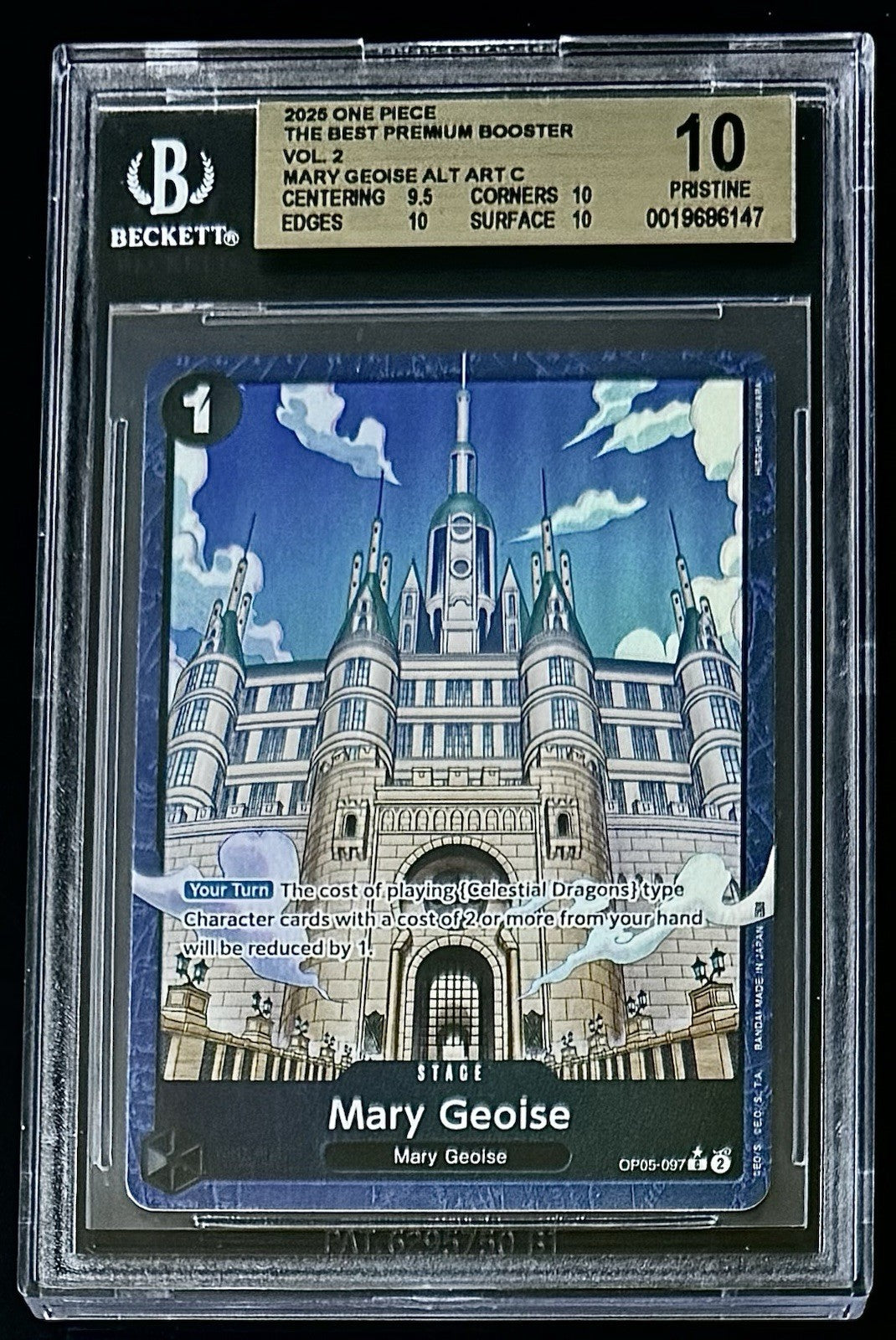 BGS 10 One Piece OP05-097 C* Mary Geoise - Alt Art - EN - Foil - PRB02 - Graded