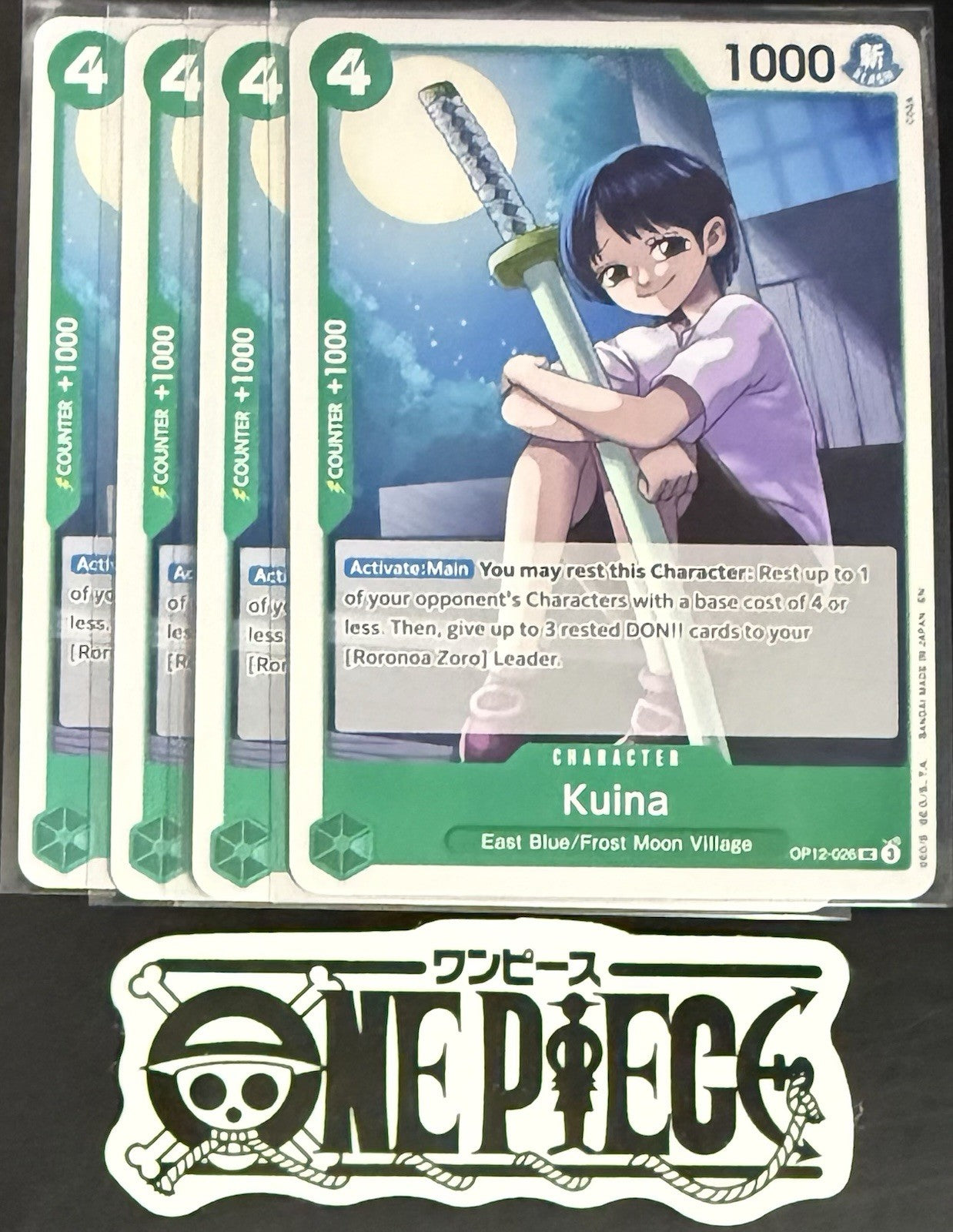 4 x One Piece OP12-026 UC Kuina - ENG - Regular - Playset - NM/M
