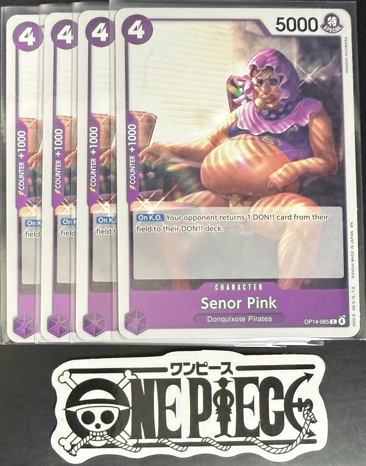 4x One Piece OP14-065 C Senor Pink - ENG - Regular - Playset - NM/M