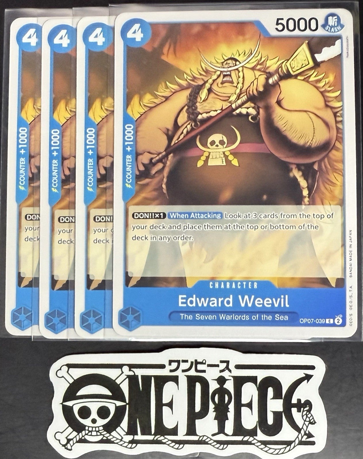 4x One Piece OP07-039 C Edward Weevil - English - Regular - Play Set - NM/M