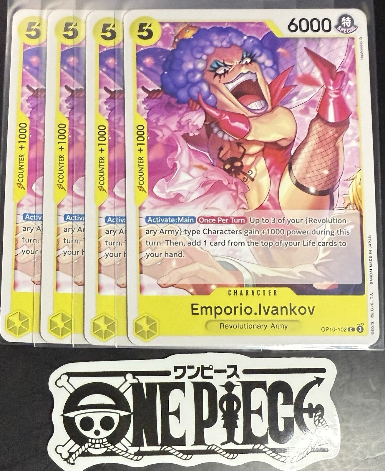 4x One Piece OP10-102 C Emporio.Ivankov - ENG - Regular - Playset - TCG - NM/M