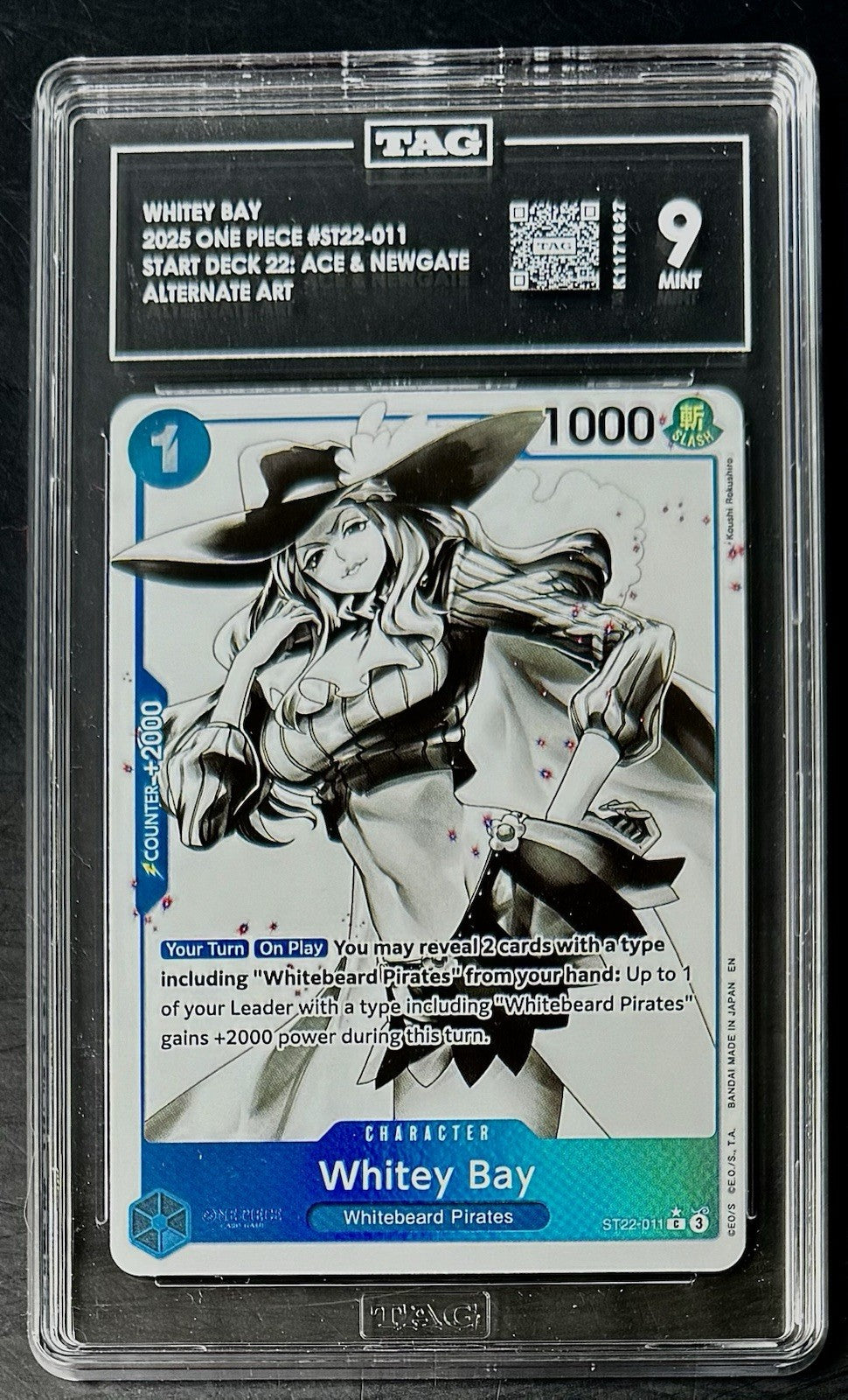 TAG 9 One Piece ST22-011 C* Whitey Bay - EN - Foil - Ace & Newgate - Graded