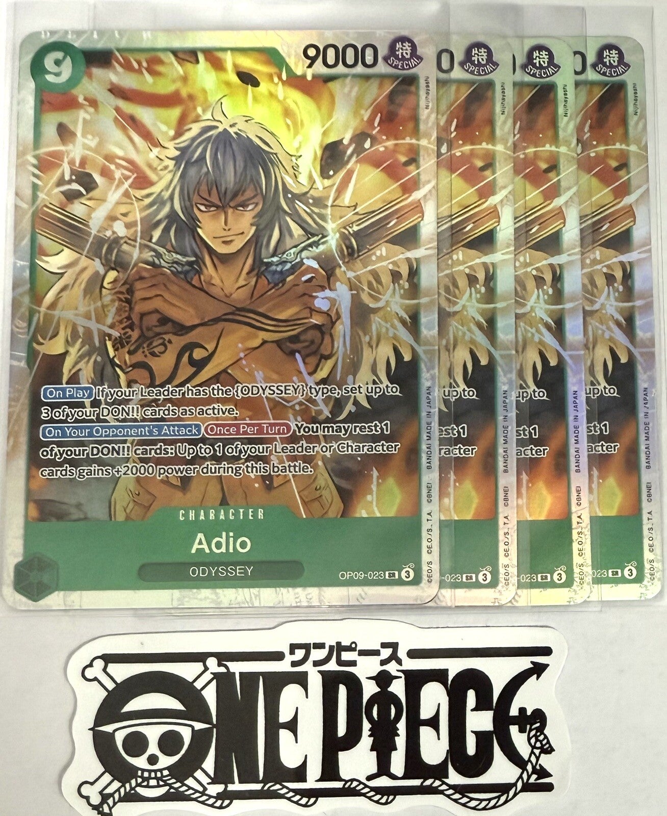 4x One Piece OP09-023 SR Adio - ENG - Foil - Playset - TCG - NM/M