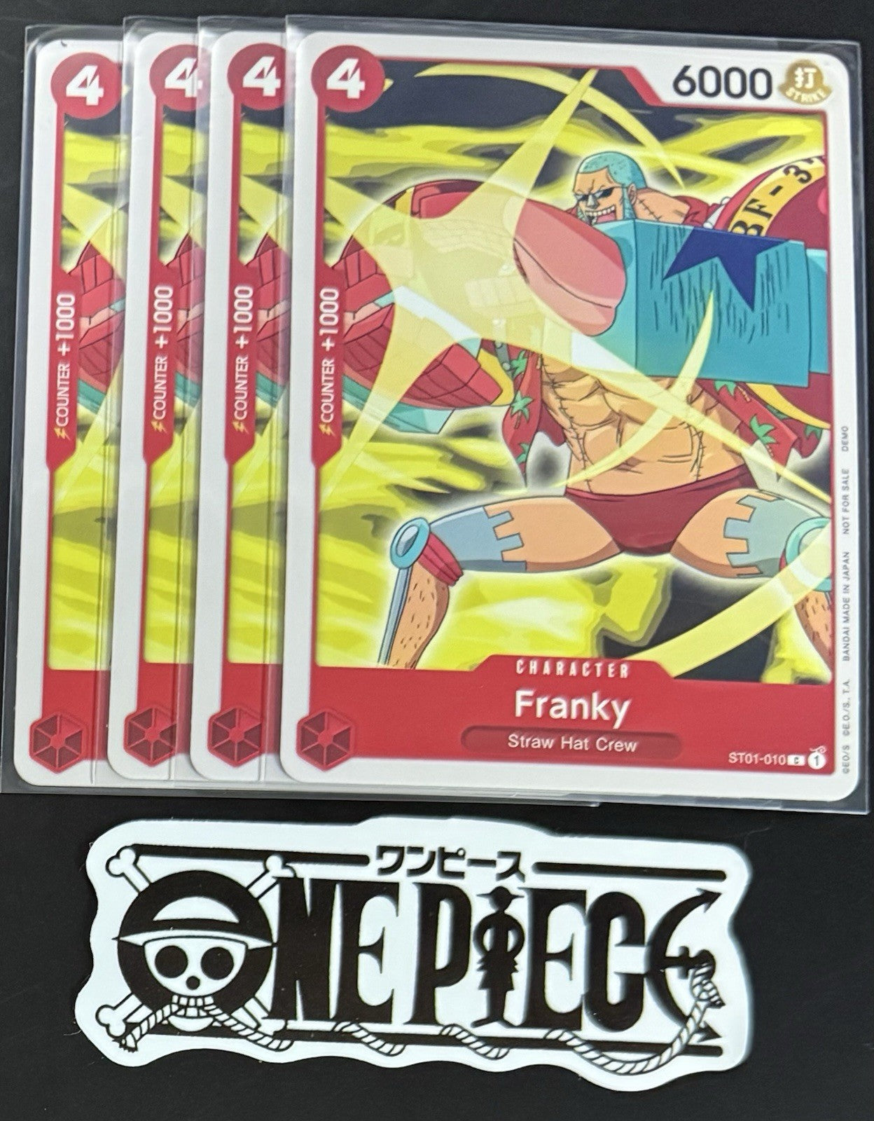 4x One Piece ST01-010 C Franky - English - Regular - Playset - TCG - NM/M