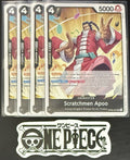 4x One Piece OP08-087 UC Scractmen Apoo - ENG - Regular - Play Set - TCG - NM/M