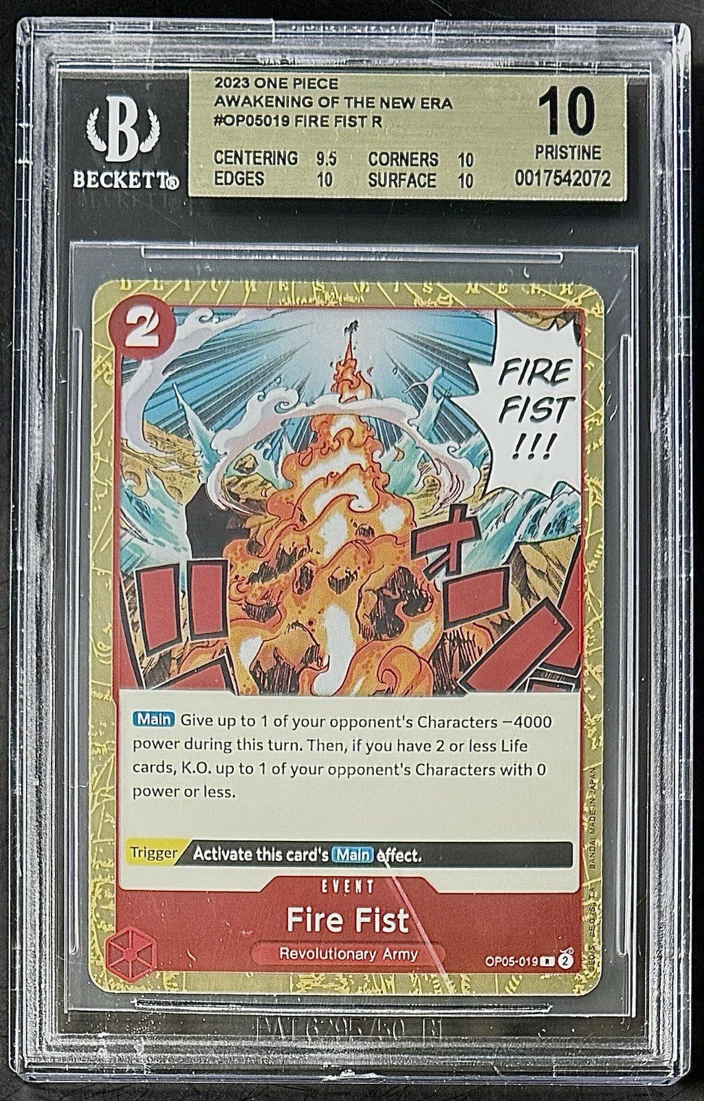 BGS 10 One Piece OP05-019 R Fire Fist - English - Awakening of the New Era