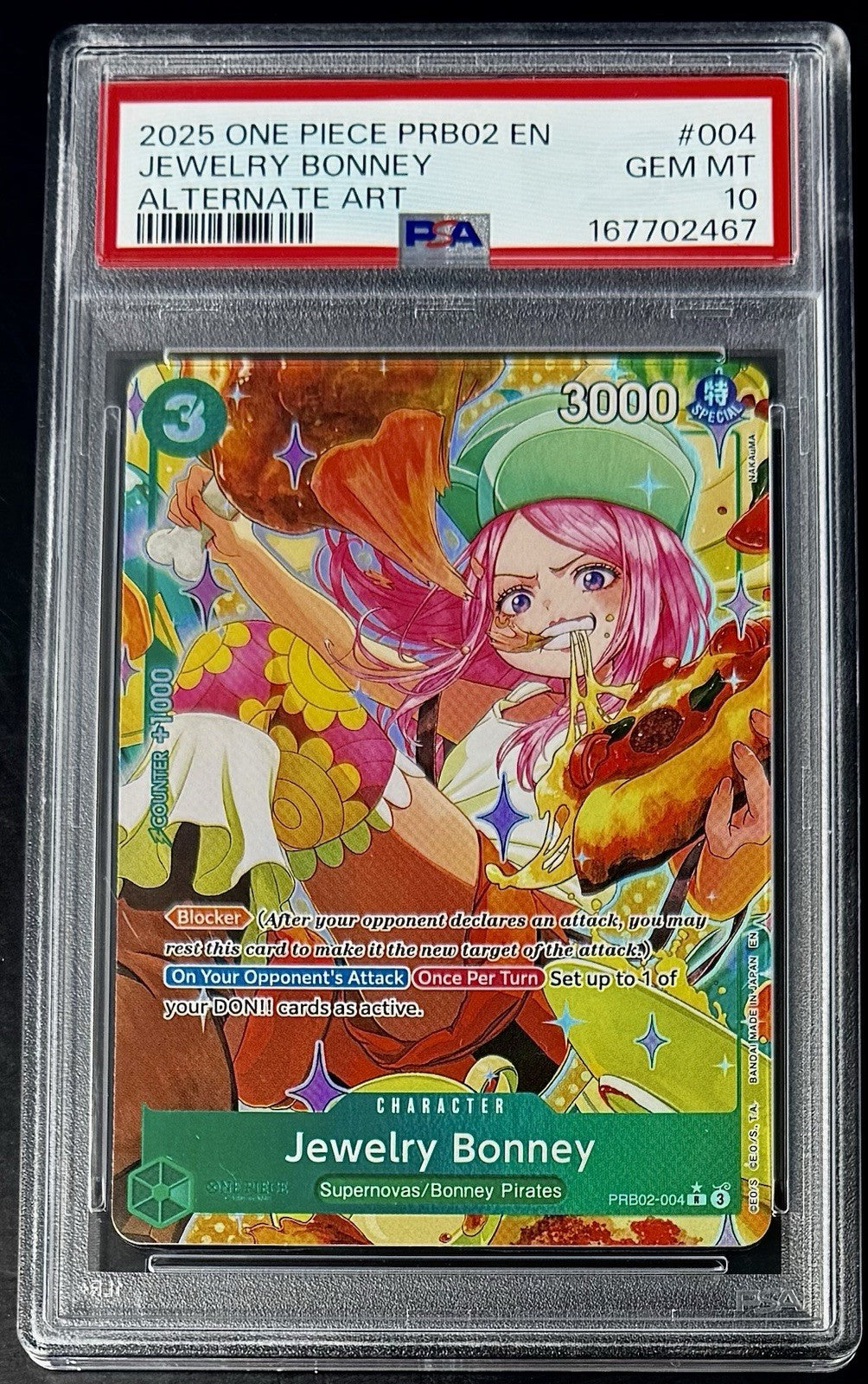 PSA 10  One Piece PRB02-004 R* - Jewelry Bonney - Alt Art - EN - Foil - PRB02