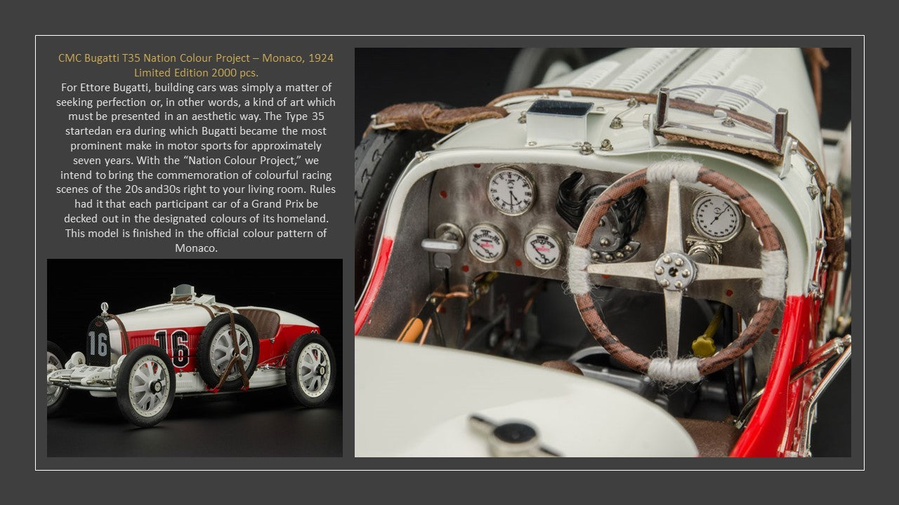 CMC M-100-007 Bugatti T35, 1924 Nation Colour Project Series - Monaco,  1:18