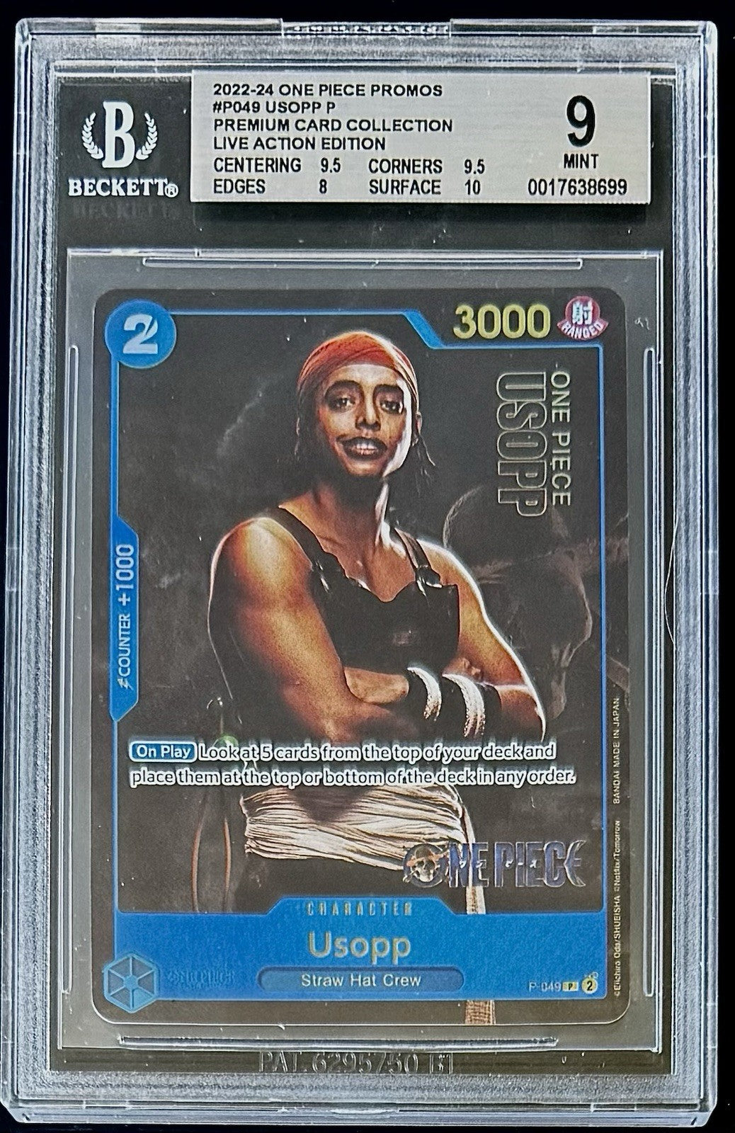 BGS 9 One Piece P-049 P - Usopp - EN - Premium Card Collection Live Action