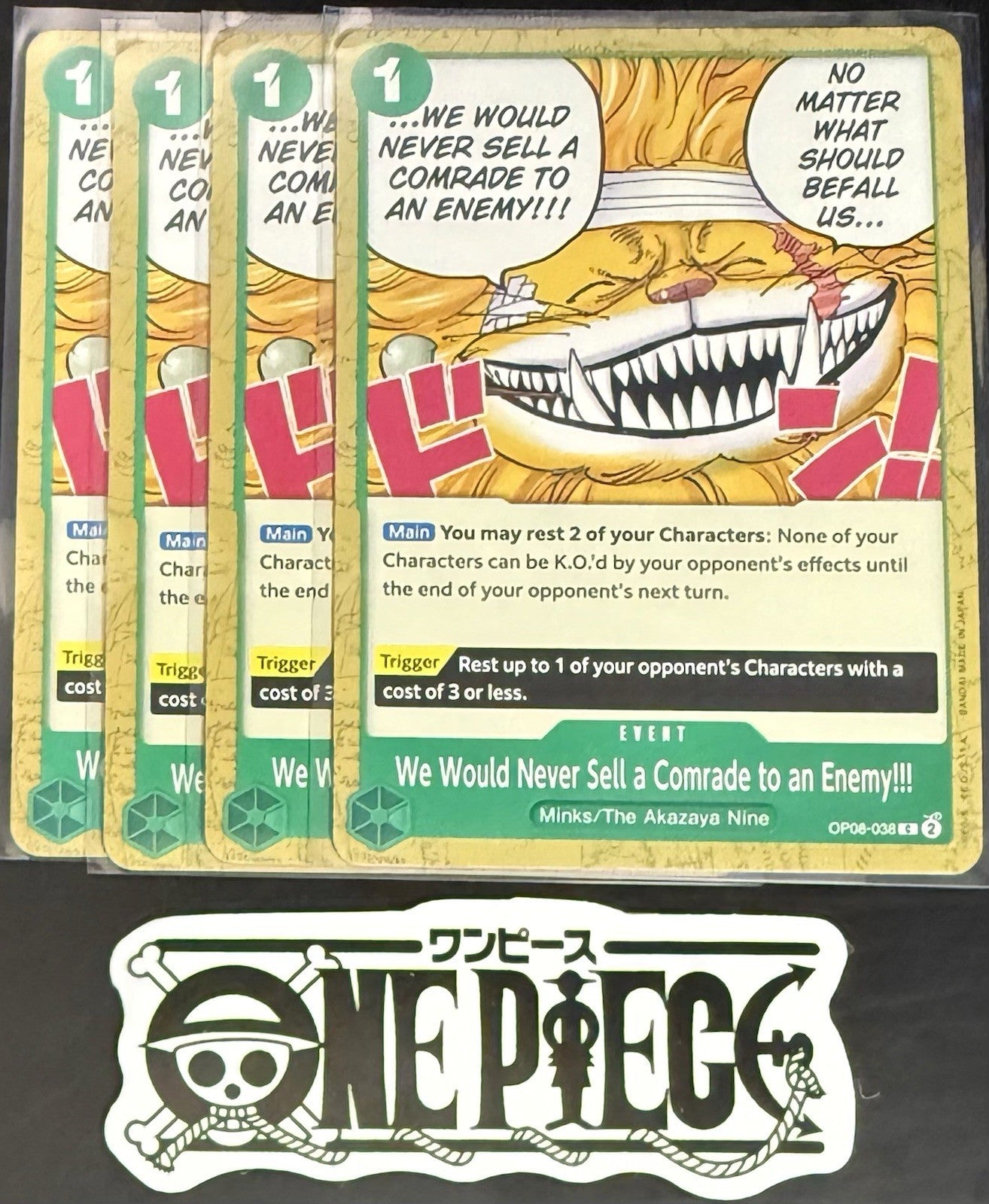 4x One Piece OP08-038 C Would Never Sell - ENG - Regular - Play Set - TCG - NM/M