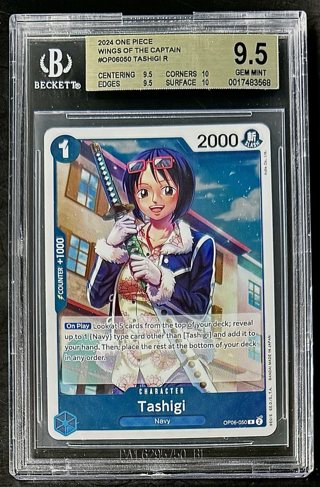 BGS 9.5 One Piece OP06-050 R Tashigi - English - Wings of the Captain - Graded