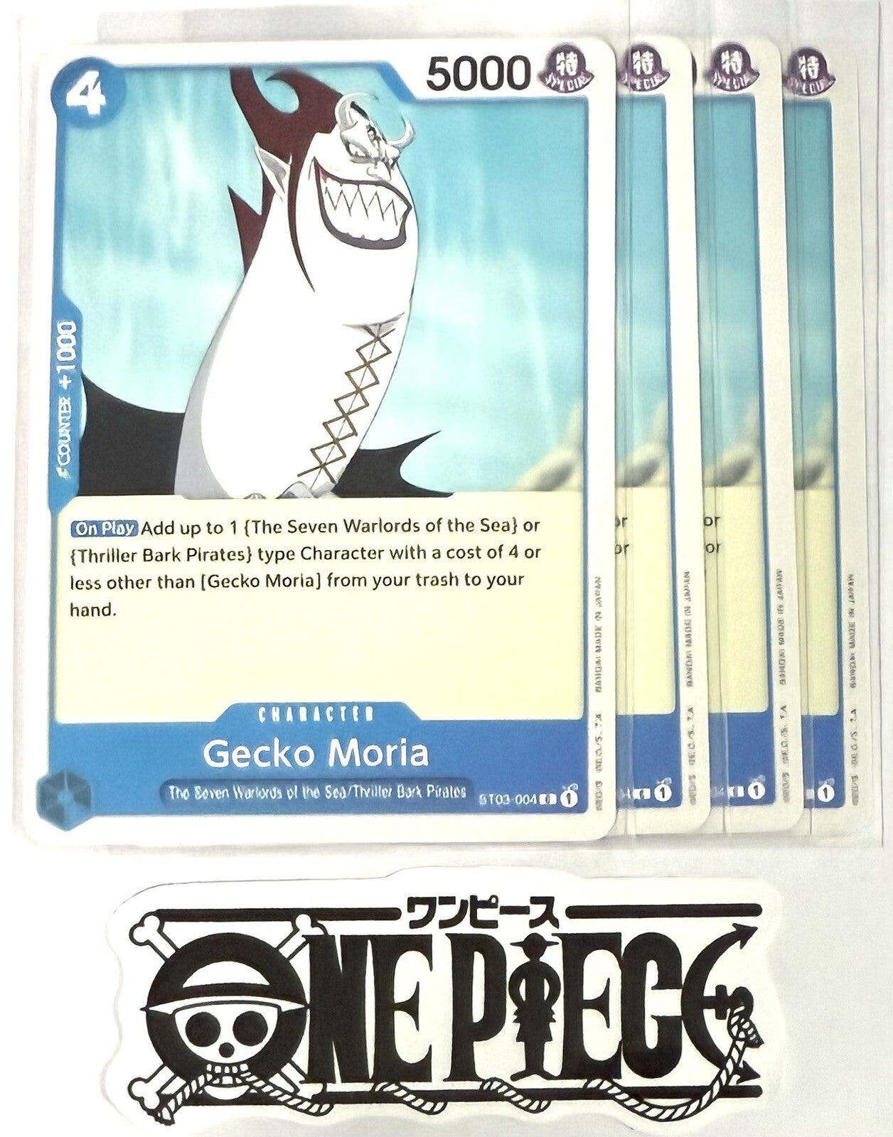 4x One Piece ST03-004 C Gecko Moria - English - Regular - Playset - TCG - NM/M