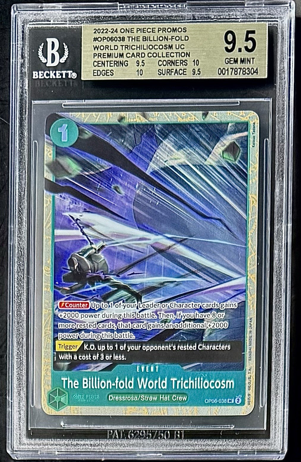 BGS 9.5 One Piece OP06-038 UC - Billion-Fold..- EN - Foil - Best Selection Vol.2