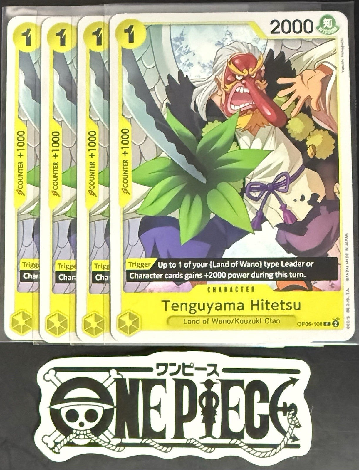 4x One Piece OP06-108 C Tenguyama Hitetsu - English - Regular - Playset - NM/M
