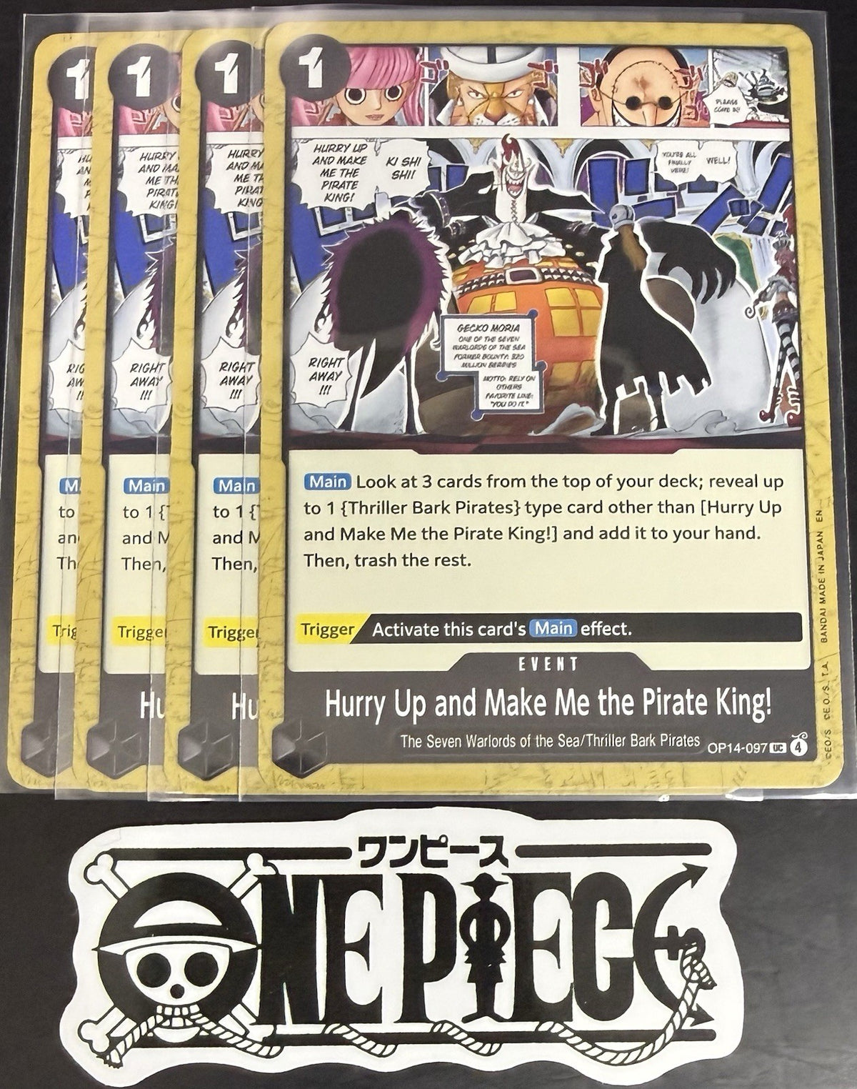 4x One Piece OP14-097 UC - Hurry Up and Make Me - EN - Regular - Play Set - NM/M