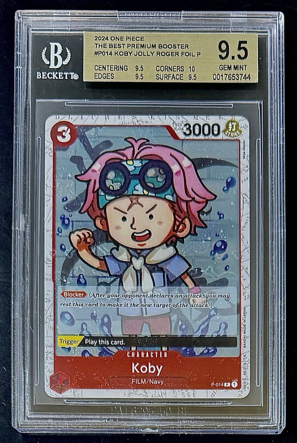 BGS 9.5 One Piece P-014 P Koby Flag Foil - English - PRB01 - Graded