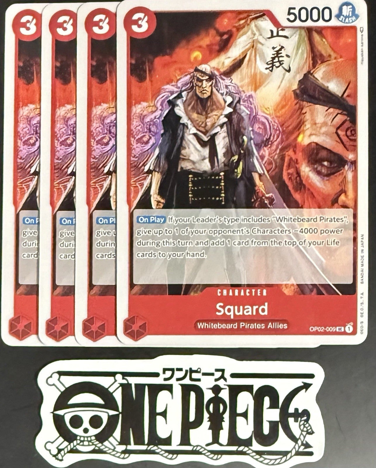 4x One Piece OP02-009 UC Squard - English - Playset - Regular - TCG - NM/M