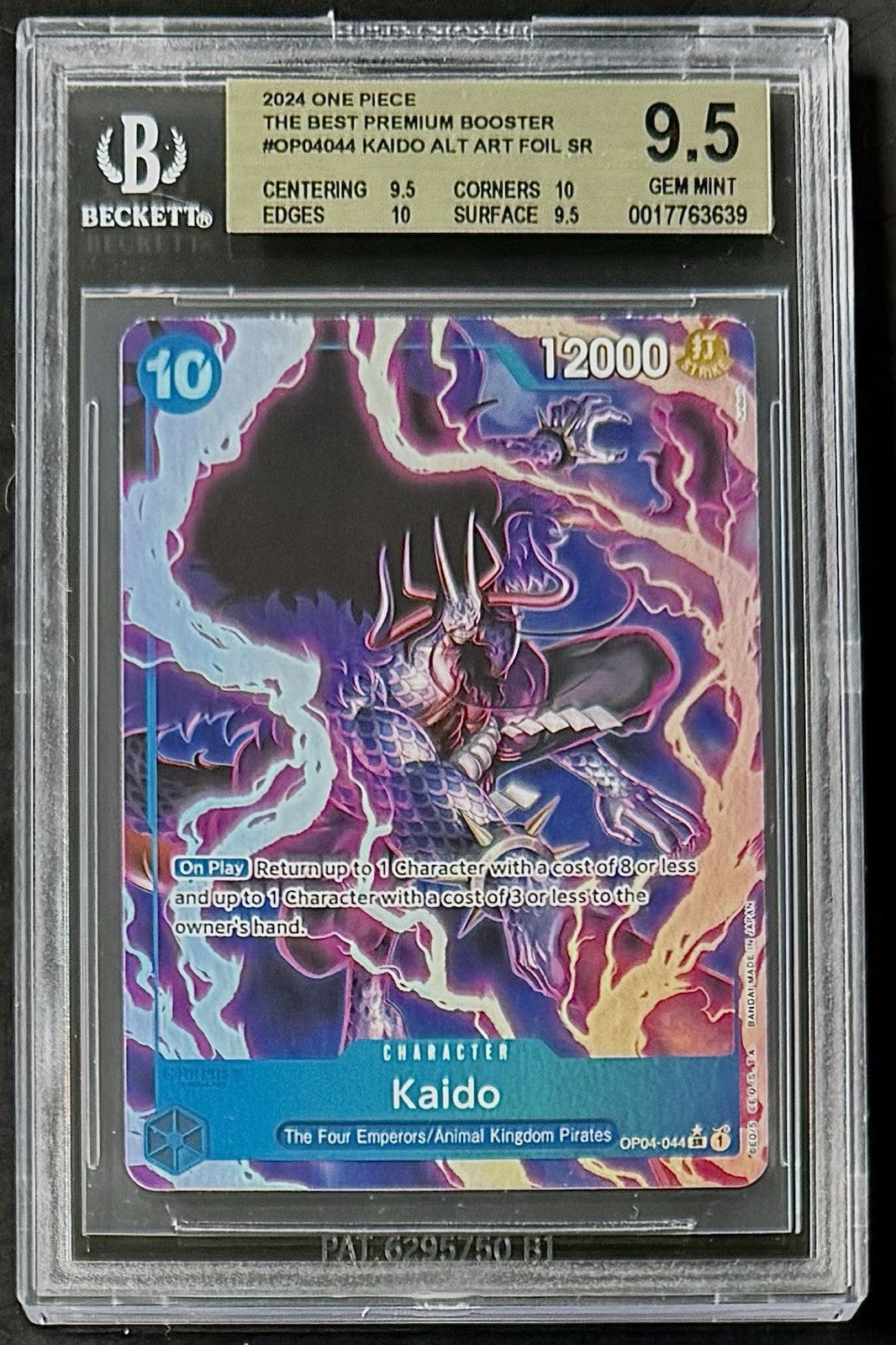 BGS 9.5 One Piece OP04-044 SR* Kaido Full Art Foil - English - PRB01 - Graded