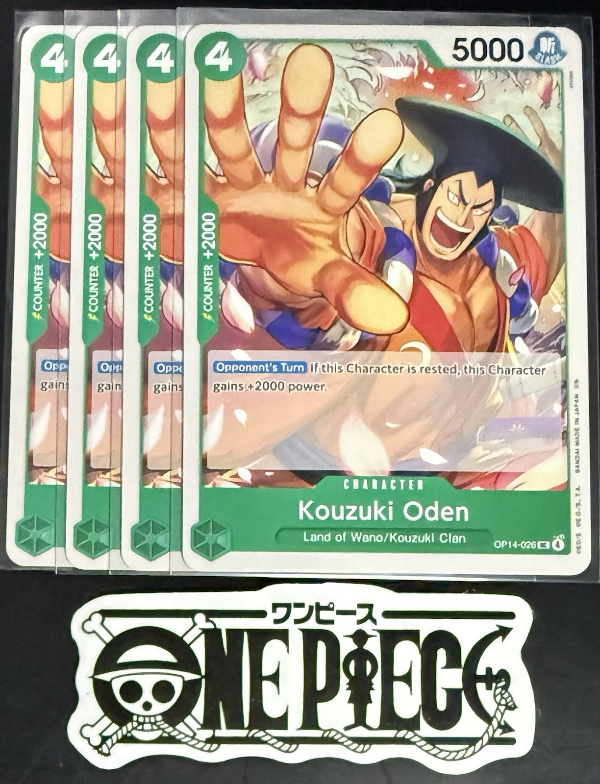 4x One Piece OP14-026 UC Kouzuki Oden - ENG - Regular - Playset - NM/M