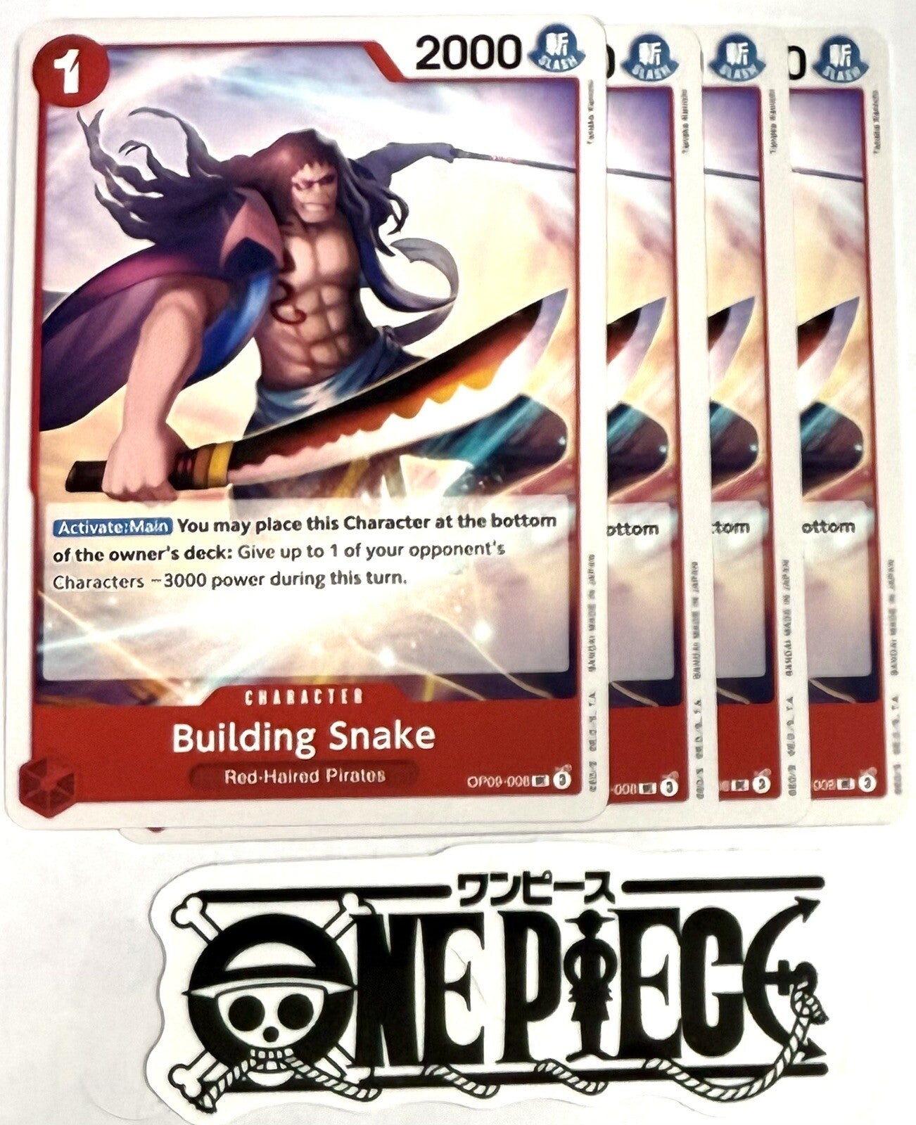 4x One Piece OP09-008 UC Building Snake - English - Playset - TCG - NM/M