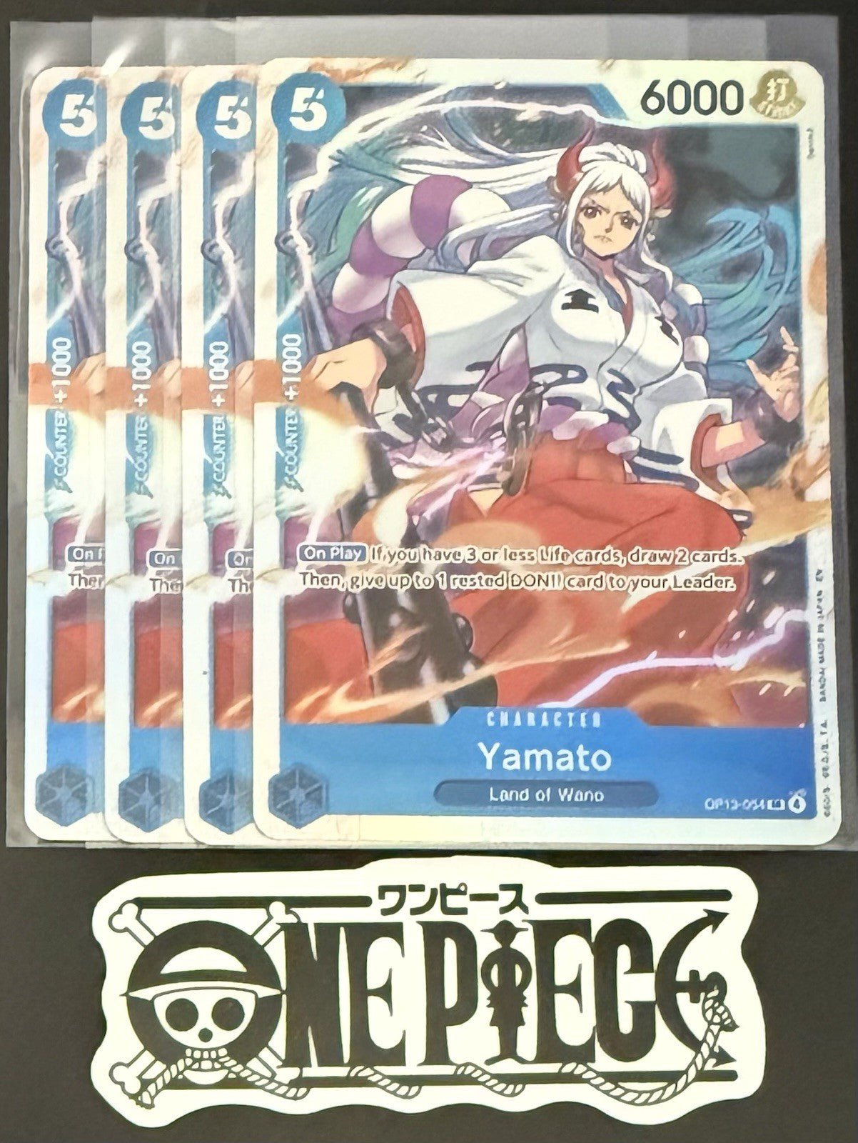 4x One Piece OP13-054 SR - Yamato - EN - Foil - Play Set - TCG - NM/M