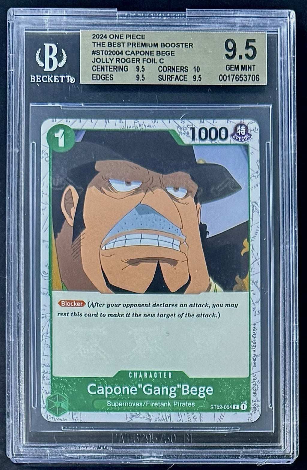 BGS 9.5 One Piece ST02-004 C - Capone"Gang"Bege - Flag Foil - EN - PRB01