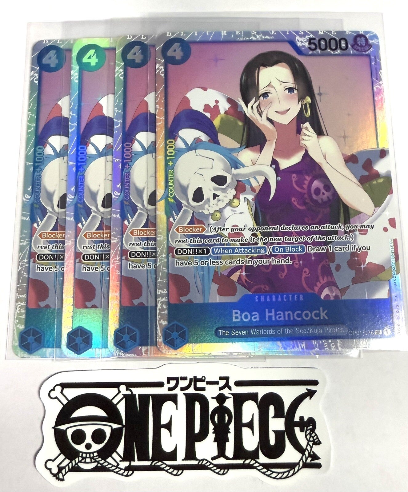4x One Piece OP01-078 SR Boa Hancock - ENG - Foil - Playset - TCG - NM-M