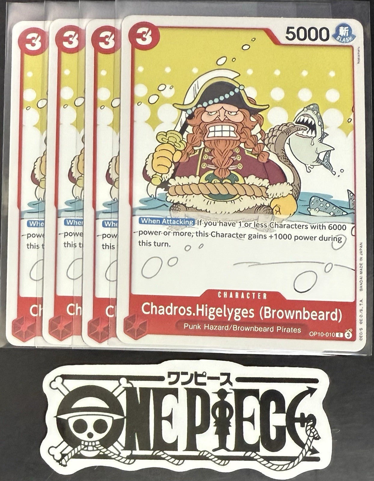 4x One Piece OP10-010 C Chadros.Higelyges - ENG - Regular - Playset - TCG - NM/M