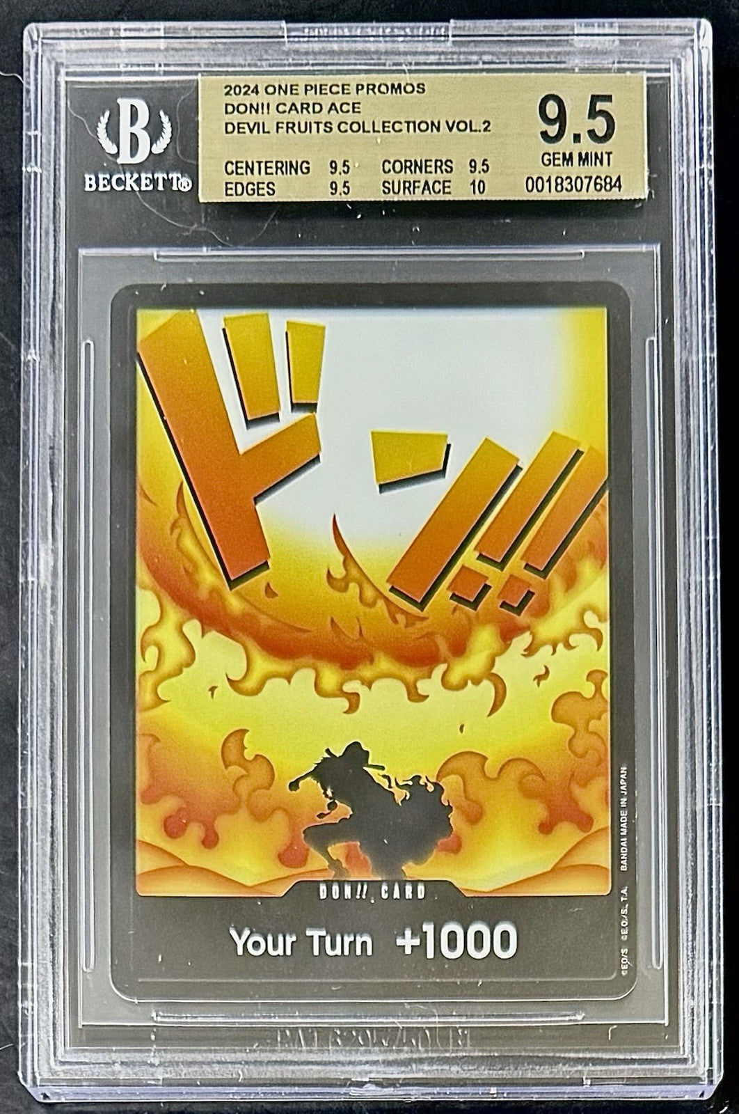 BGS 9.5 One Piece Don!! Card Ace - English - Devil Fruit Collection - Graded