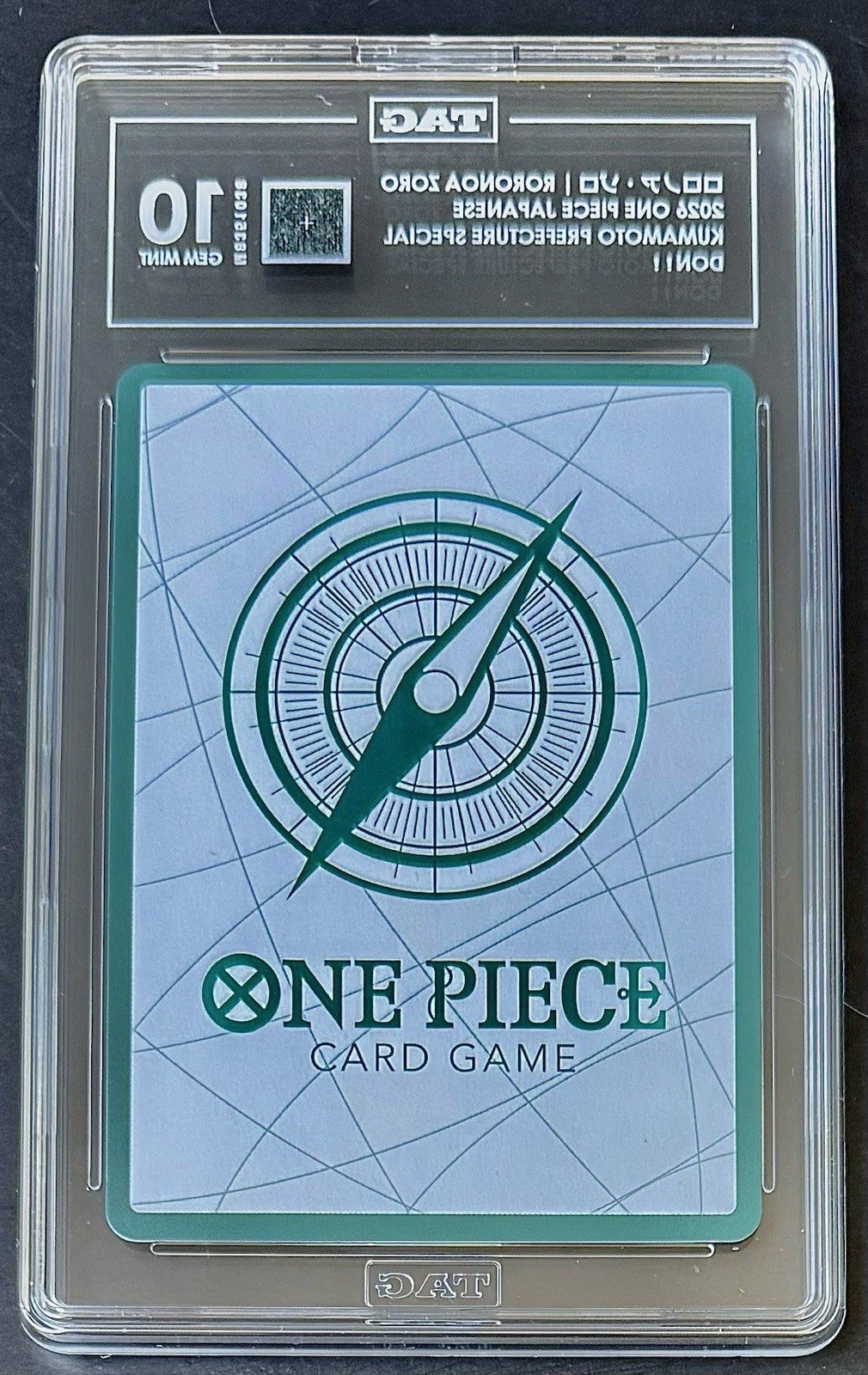 TAG 10 One Piece Don Card - Roronoa Zoro - JP - Kumamoto Prefecture Special Don!