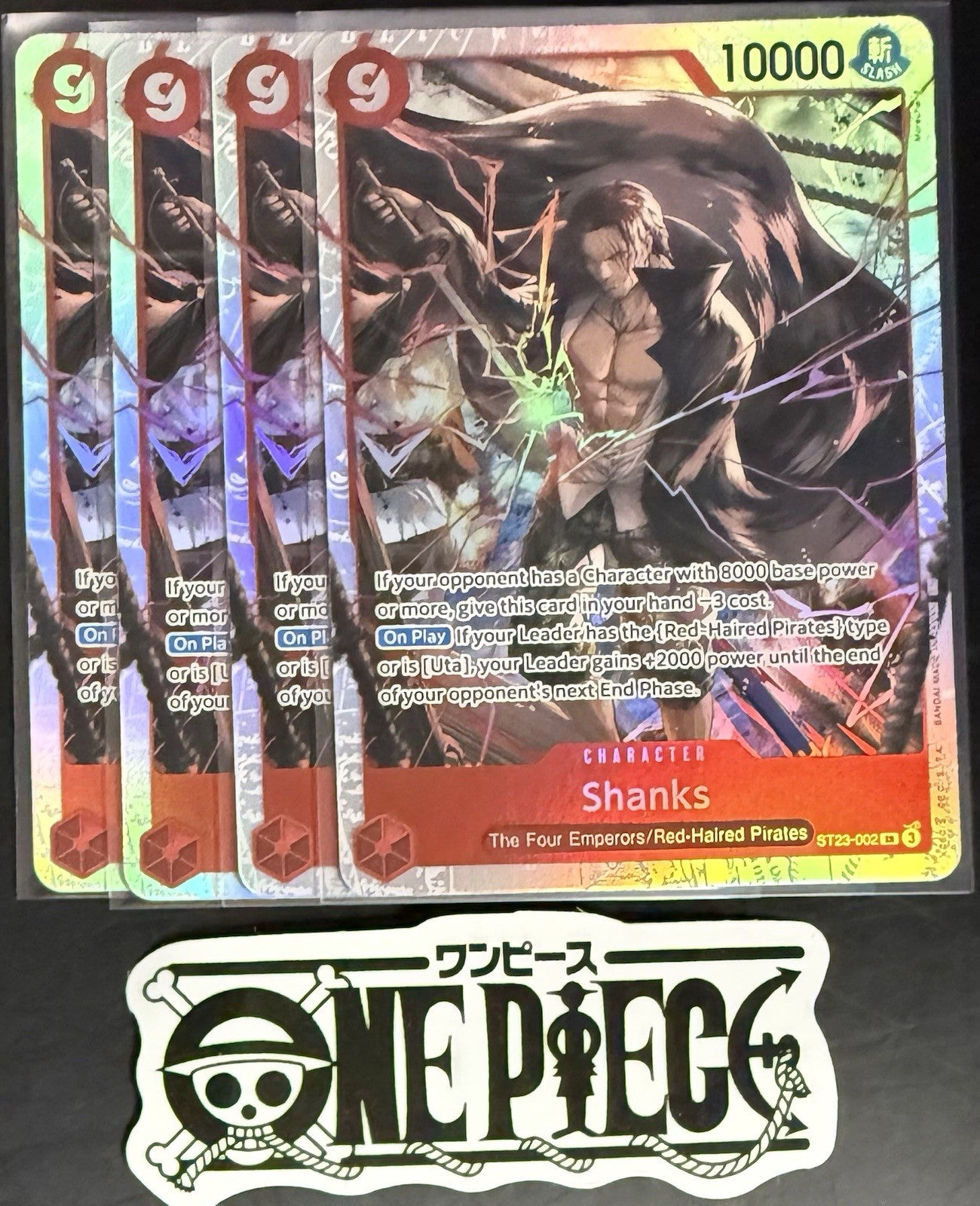 4x One Piece ST23-002 SR - Shanks - EN - Foil - Play Set - TCG - NM/M
