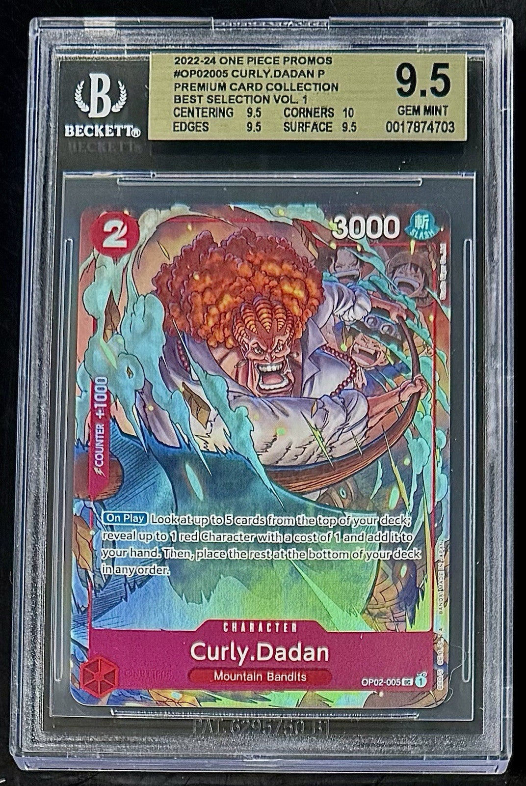 BGS 9.5 One Piece OP02-005 UC - Curly.Dadan - EN - Foil - Best Selection Vol.1