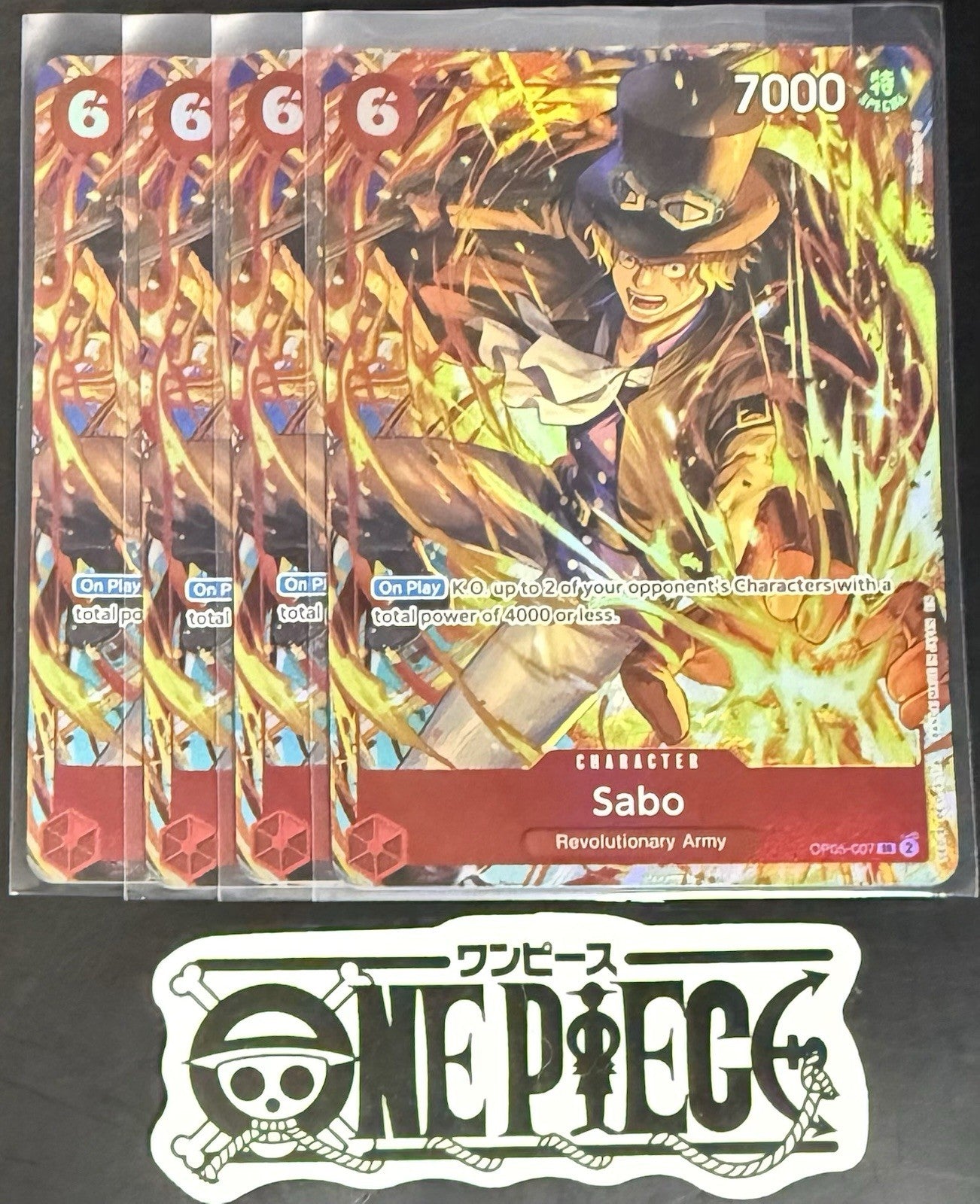 4x One Piece OP05-007 SR - Sabo - EN - Play Set - IB-05 - Foil - TCG - NM/M