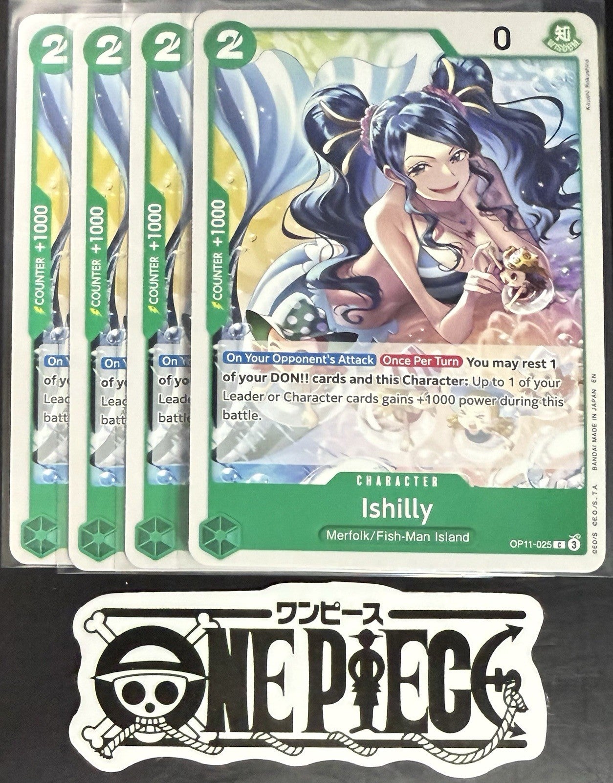 4 x One Piece OP11-025 C Ishilly - ENG - Regular - Playset - TCG - NM/M