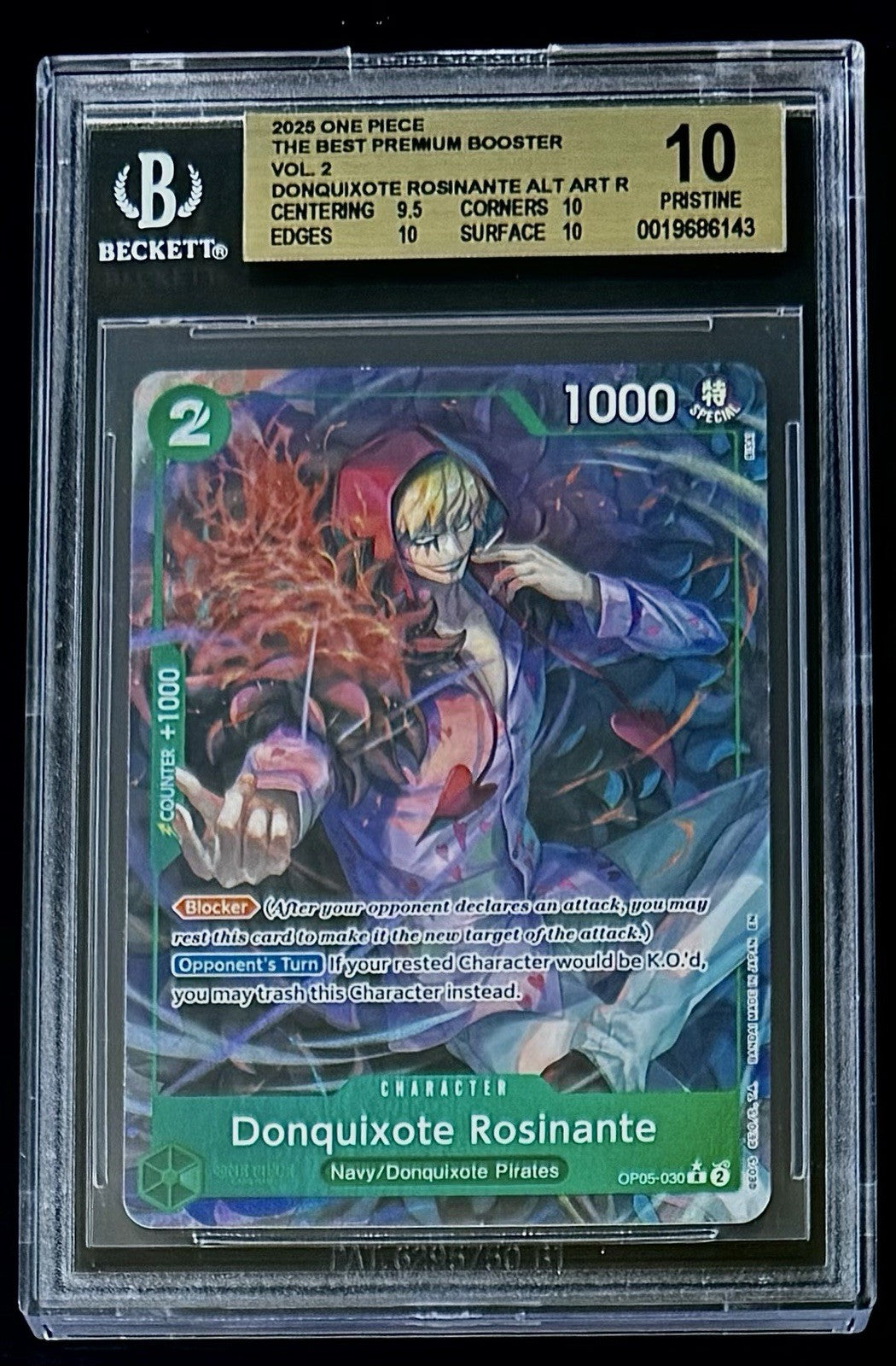 BGS 10 One Piece OP05-030 R* Donquixote Rosinante - EN - Foil - PRB02 - Graded
