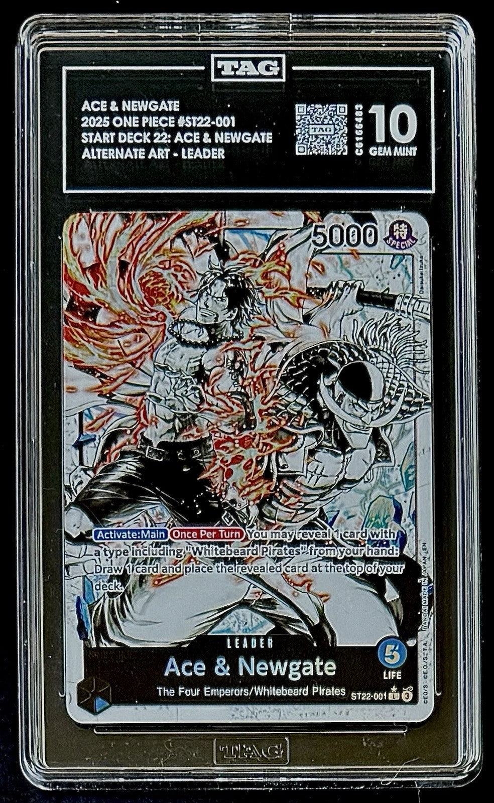 TAG 10 One Piece ST22-001 L* Ace & Newgate - Alt Art - EN - Foil - Ace & Newgate