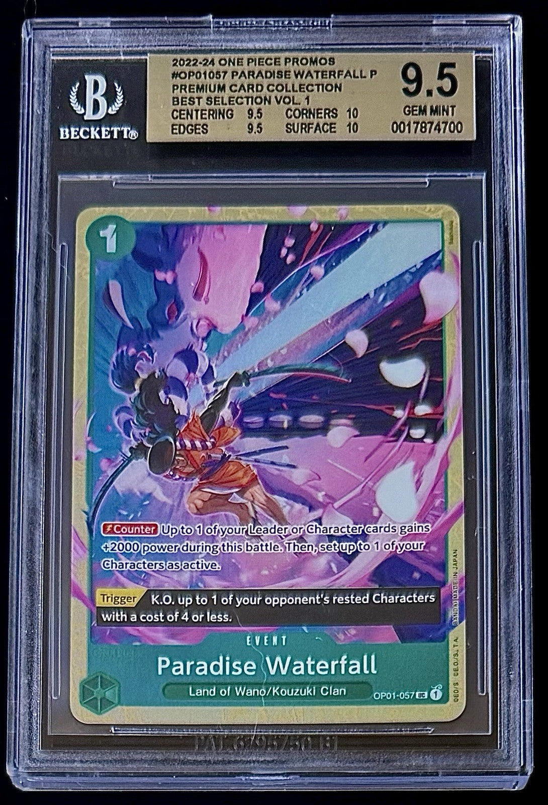 BGS 9.5 One Piece OP01-057 UC - Paradise Waterfall - EN - Best Selection Vol. 1
