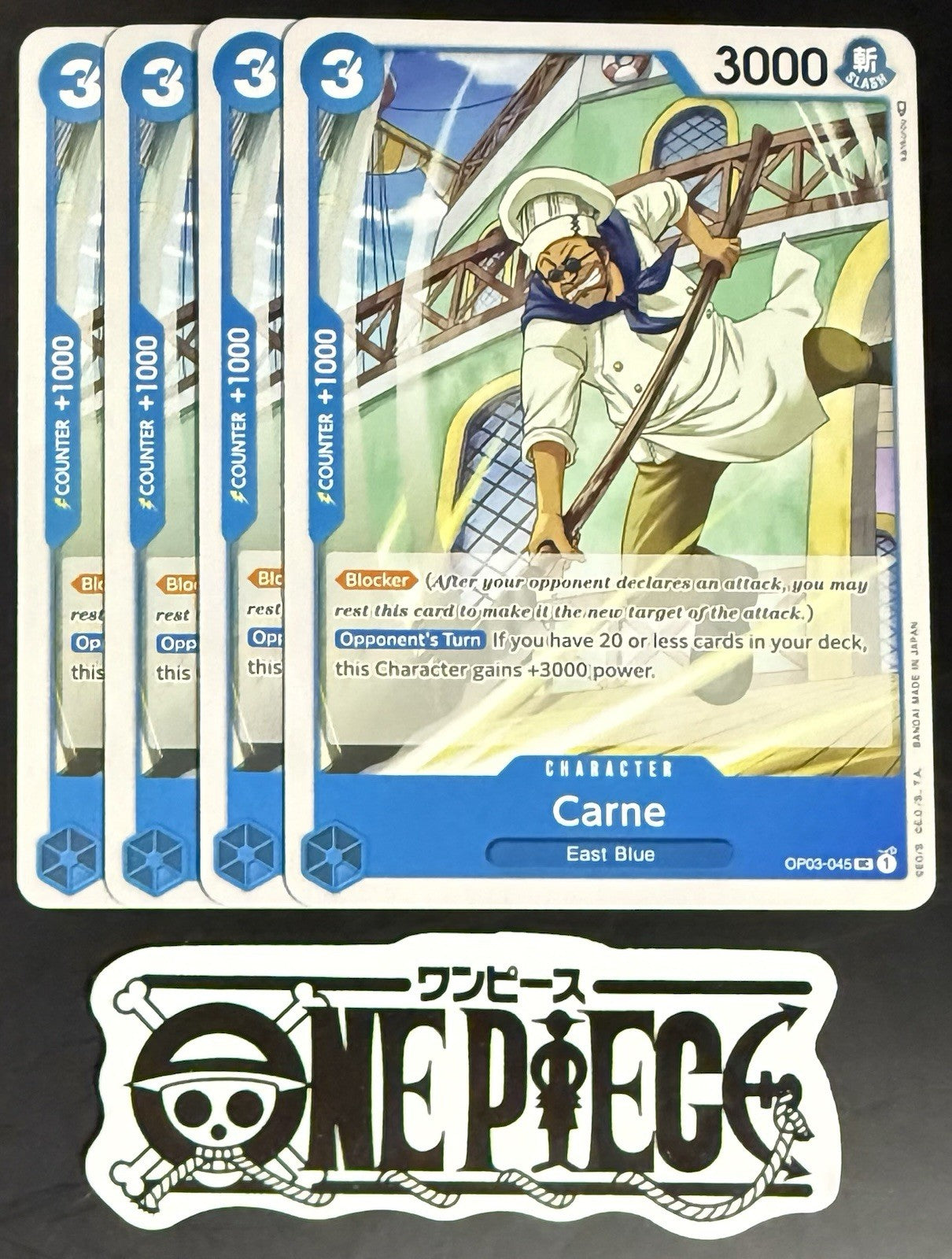 4x One Piece OP03-045 UC Carne - English - Regular - Playset - TCG - NM/M