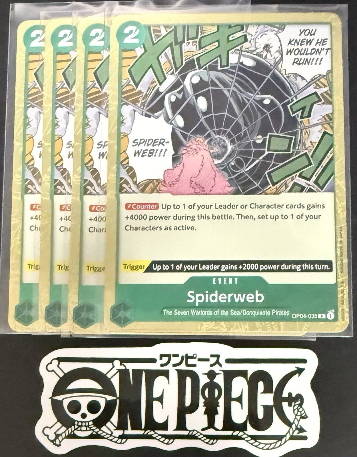 4x One Piece OP04-035 R - Spiderweb - EN - Foil - Play Set - NM/M