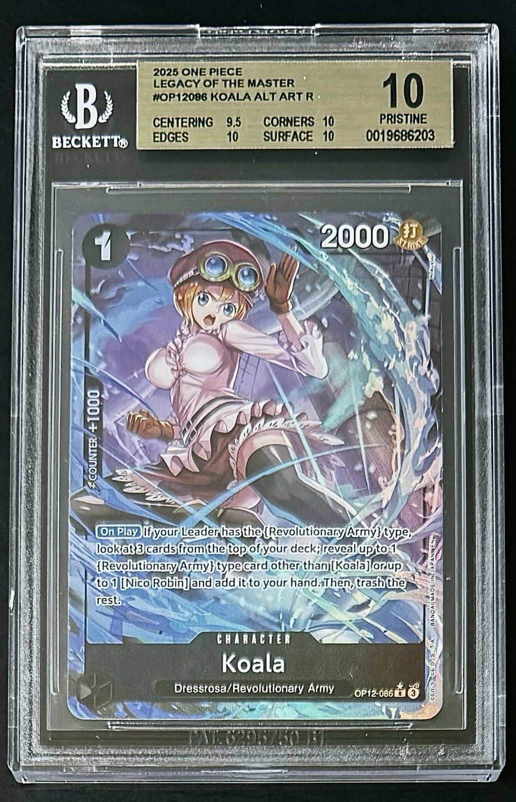 BGS 10 One Piece OP12-086 R* Koala - Alt Art - EN - Foil - Graded