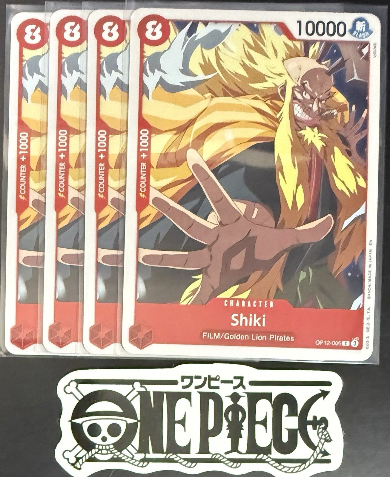 4 x One Piece OP12-005 C Shiki - ENG - Regular - Playset - NM/M